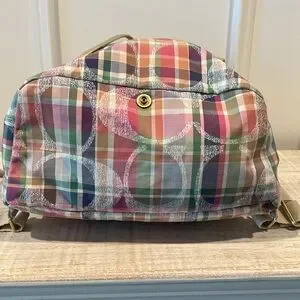 Coach | Bags | Coach Daisy Madras Packable Backpack Plaid  display picture 2